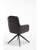 Set de 2 sillones Barcelona negro oscuro gris - 51x92x68 cm