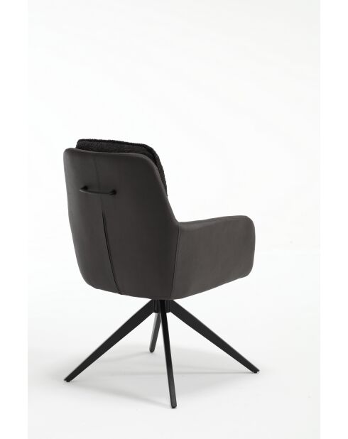 Lot de 2 fauteuils barcelona gris noir foncé - 51x92x68 cm