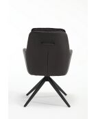 Set de 2 sillones Barcelona negro oscuro gris - 51x92x68 cm