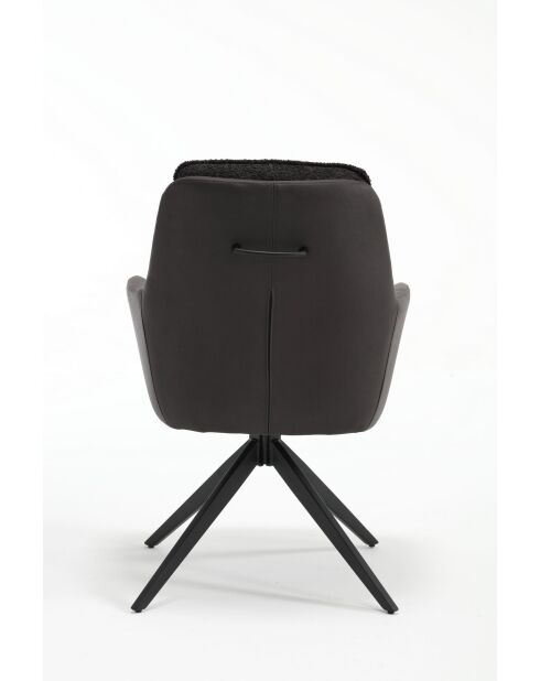 Lot de 2 fauteuils barcelona gris noir foncé - 51x92x68 cm