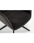 Set de 2 sillones Barcelona negro oscuro gris - 51x92x68 cm