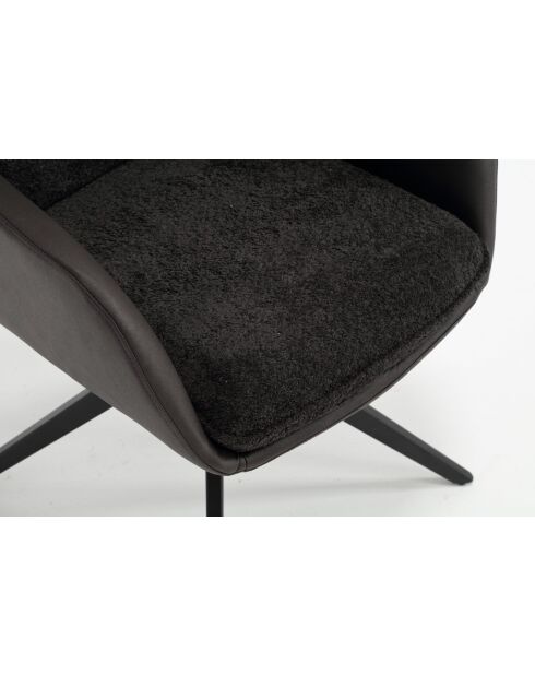 Lot de 2 fauteuils barcelona gris noir foncé - 51x92x68 cm