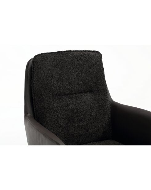 Set de 2 sillones Barcelona negro oscuro gris - 51x92x68 cm