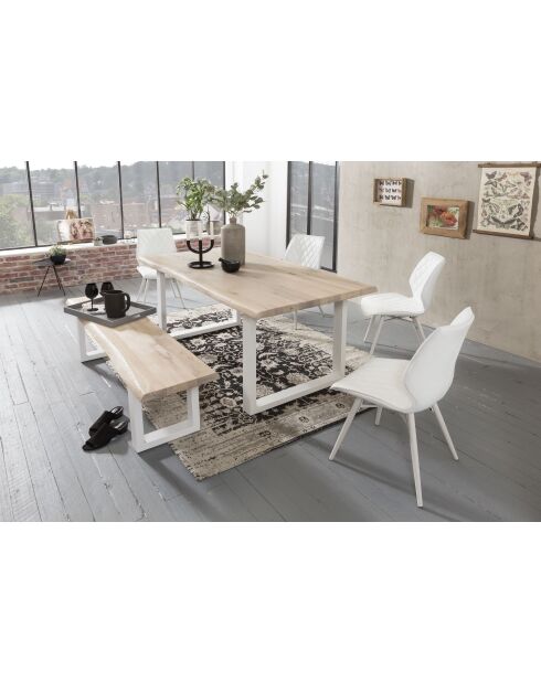 Banc chêne massif blanc - 240x45x38 cm