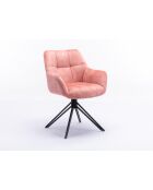 Lot de 2 fauteuil Soller noir rose - 63x82x60 cm