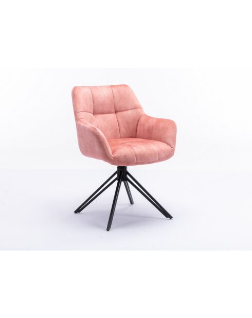 Lot de 2 fauteuil Soller noir rose - 63x82x60 cm