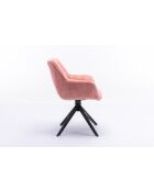 Lot de 2 fauteuil Soller noir rose - 63x82x60 cm