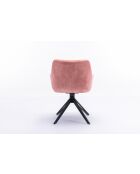 Lot de 2 fauteuil Soller noir rose - 63x82x60 cm