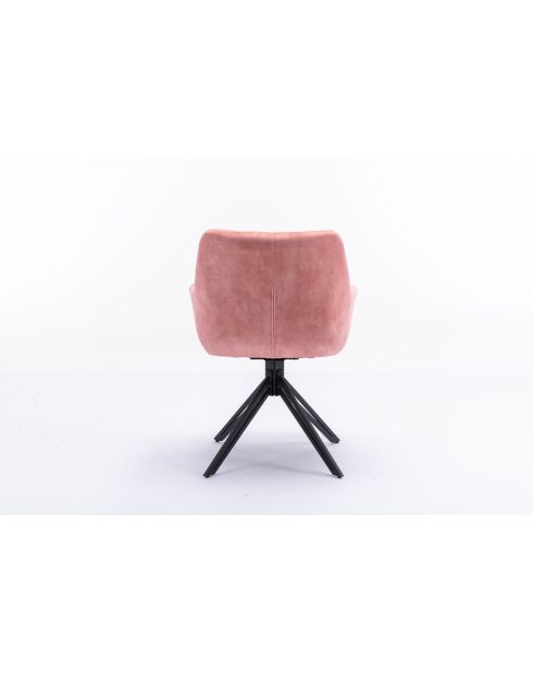 Lot de 2 fauteuil Soller noir rose - 63x82x60 cm