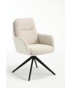 Lot de 2 fauteuils barcelona beige nature - 51x92x68 cm