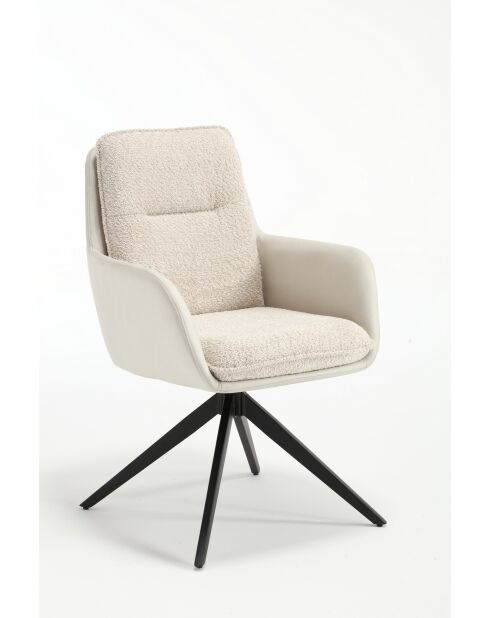 Lot de 2 fauteuils barcelona beige nature - 51x92x68 cm