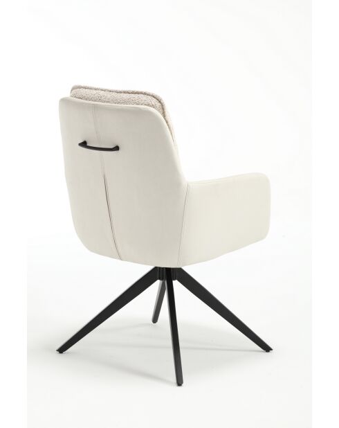 Lot de 2 fauteuils barcelona beige nature - 51x92x68 cm