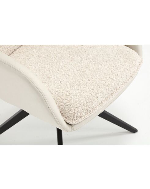 Lot de 2 fauteuils barcelona beige nature - 51x92x68 cm