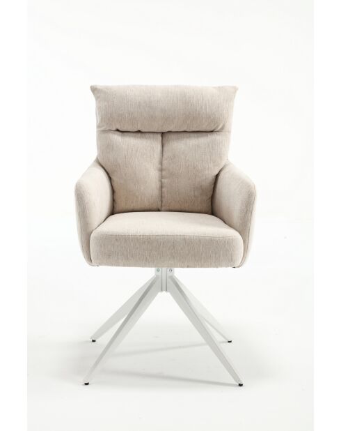 Lot de 2 fauteuils Monaco beige nature - 59x92x68 cm