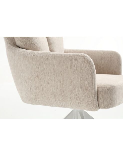 Lot de 2 fauteuils Monaco beige nature - 59x92x68 cm
