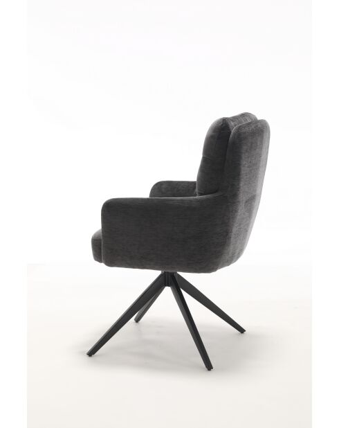 Lot de 2 fauteuils Saint Tropez gris foncé - 60x92x67 cm