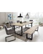 Table chêne massif blanche - 180x77x90 cm