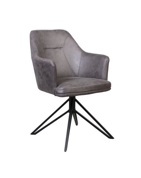 Lot de 2 fauteuils Inca gris foncé - 58x87x63 cm