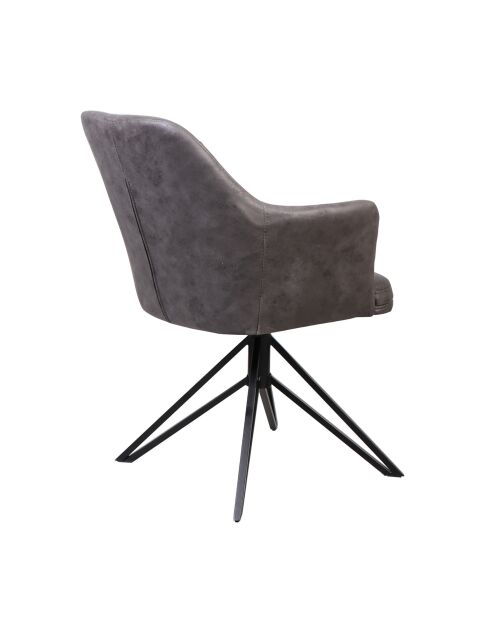 Lot de 2 fauteuils Inca gris foncé - 58x87x63 cm