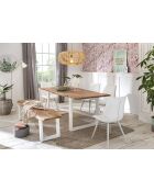 Banc acacia massif verni naturelle - 200x45x38 cm