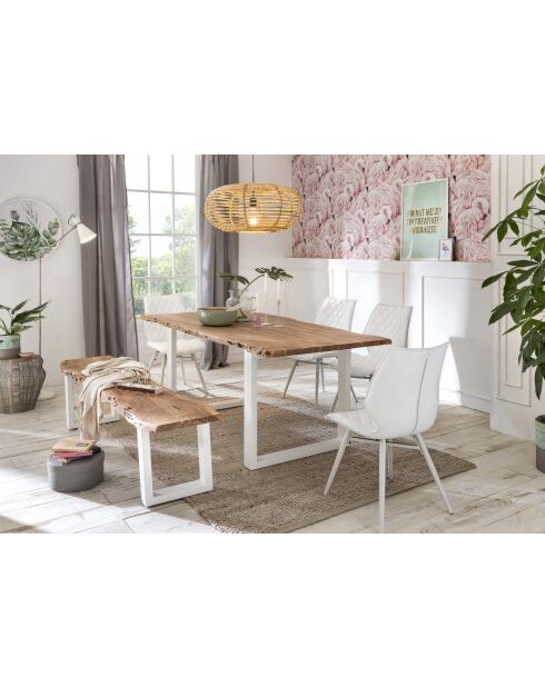 Banc acacia massif verni naturelle - 200x45x38 cm