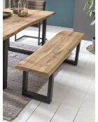 Banc chêne massif huilé naturelle - 200x45x38 cm