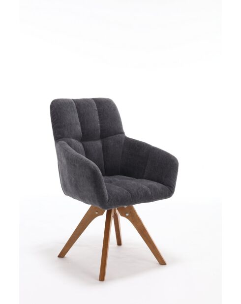 Lot de 2 fauteuils New lars gris foncé - 61x90x66 cm