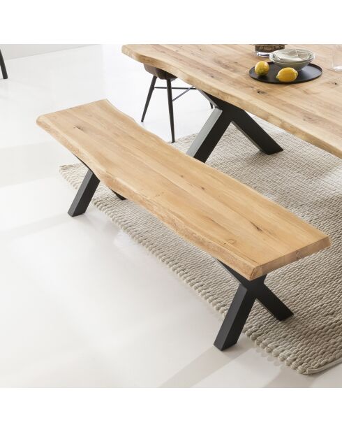 Banc chêne massif huilé naturelle - 220x45x38 cm