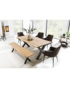 Panca in rovere massello oliato naturale - 220x45x38 cm