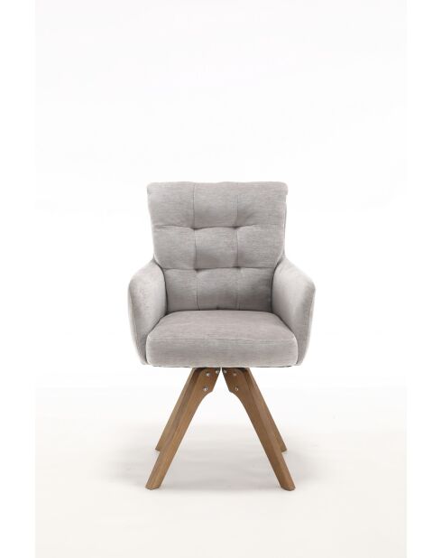 Lot de 2 fauteuils Saint Tropez gris clair - 60x92x67 cm