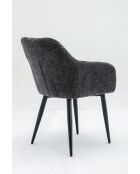 Lot de 2 fauteuil cannes gris antracite - 60x85x62 cm