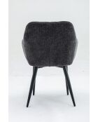 Lot de 2 fauteuil cannes gris antracite - 60x85x62 cm