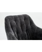 Lot de 2 fauteuil cannes gris antracite - 60x85x62 cm