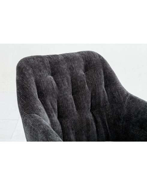 Lot de 2 fauteuil cannes gris antracite - 60x85x62 cm