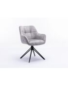 Lot de 2 fauteuil Soller noir gris clair - 63x82x60 cm