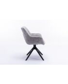 Lot de 2 fauteuil Soller noir gris clair - 63x82x60 cm