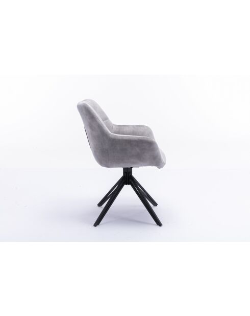 Lot de 2 fauteuil Soller noir gris clair - 63x82x60 cm