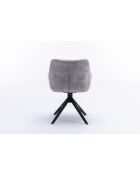 Lot de 2 fauteuil Soller noir gris clair - 63x82x60 cm