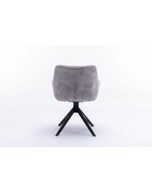 Lot de 2 fauteuil Soller noir gris clair - 63x82x60 cm