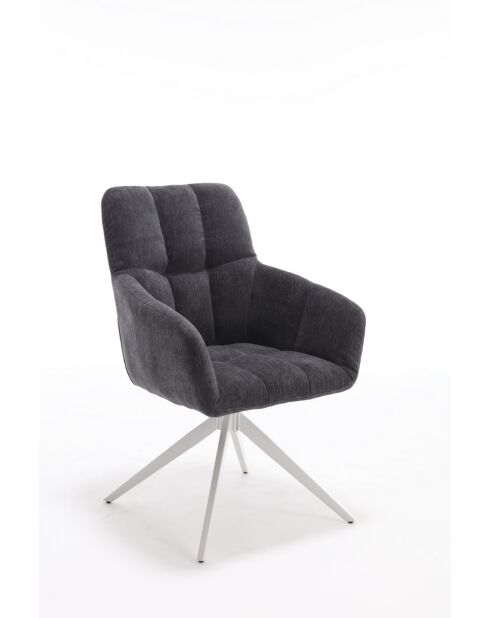 Lot de 2 fauteuils New lars gris foncé - 61x90x66 cm