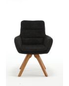 Lot de 2 fauteuils Taragona gris noir foncé - 63x88x44 cm