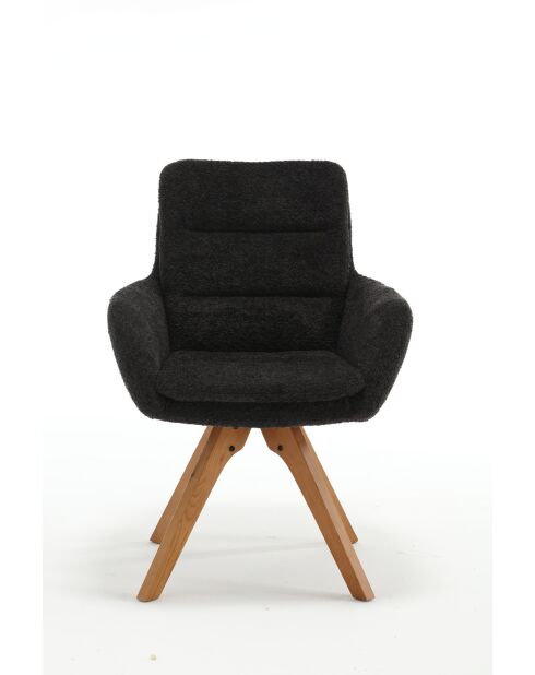 Lot de 2 fauteuils Taragona gris noir foncé - 63x88x44 cm