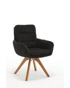 Lot de 2 fauteuils Taragona gris noir foncé - 63x88x44 cm