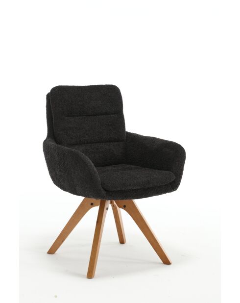 Lot de 2 fauteuils Taragona gris noir foncé - 63x88x44 cm