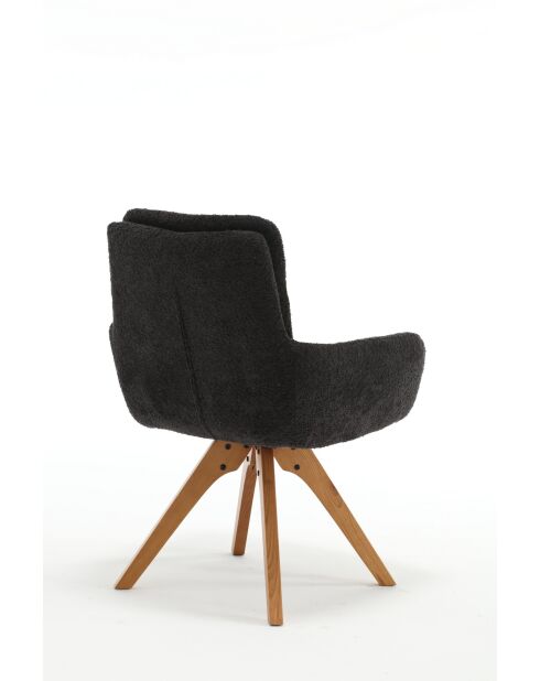 Lot de 2 fauteuils Taragona gris noir foncé - 63x88x44 cm