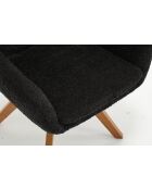 Lot de 2 fauteuils Taragona gris noir foncé - 63x88x44 cm