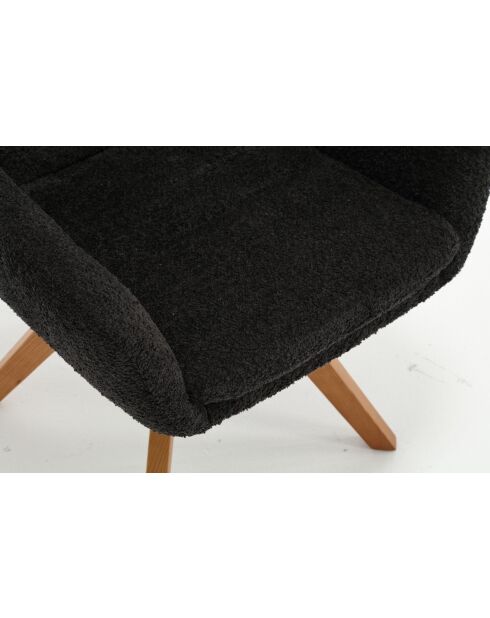 Lot de 2 fauteuils Taragona gris noir foncé - 63x88x44 cm