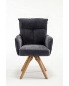 Lot de 2 fauteuils Monaco b gris noir foncé - 59x92x68 cm