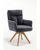 Lot de 2 fauteuils Monaco b gris noir foncé - 59x92x68 cm