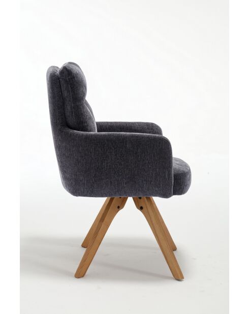 Lot de 2 fauteuils Monaco b gris noir foncé - 59x92x68 cm